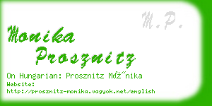 monika prosznitz business card